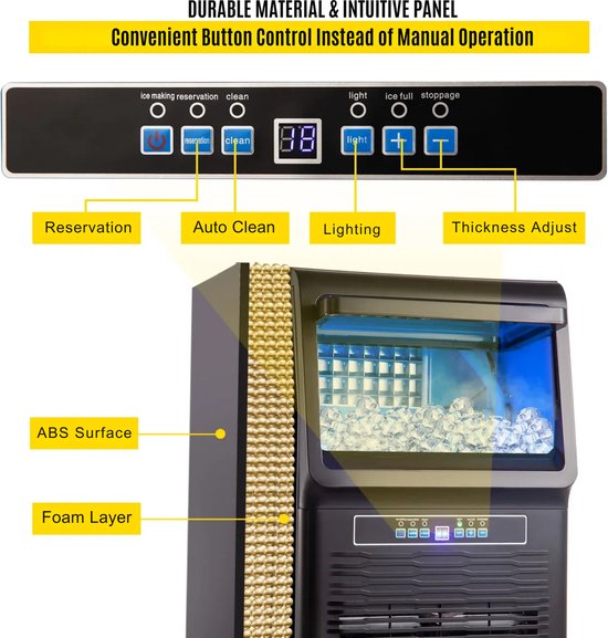 Professionele Ijsblokjesmachine - Ijsblokjesmaker - 350W - Commerciële Ijsmaker - 31,5KG p/u - Horeca van Pro — afbeelding 5