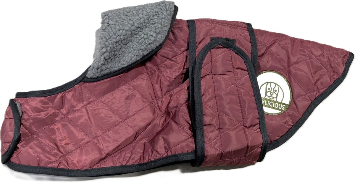 Cavlicious® - hondenjas - gewatteerd - gevoerd - bordeauxrood - XS