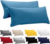 Zijslaapkussen, overtrek, 40 x 145 cm, set van 2 stuks, groen