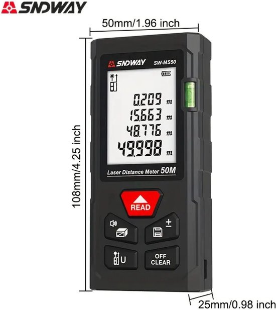 Kxl-d100 100m digitale laser afstandsmeter afstandsmeter diastimeter