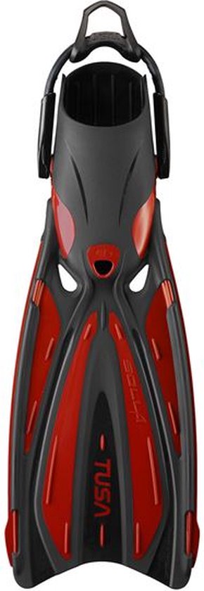 TUSA SOLLA Duikvinnen voor Volwassenen - Zwemvinnen met ForcElast technologie voor krachtige voortstuwing - Zwart/Metallic Rood - Maat M (40–44) / (26–28 cm) - SF0114 M MDR