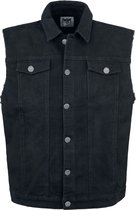 Black Premium by EMP Mouwloos zwart spijkervest met overhemdkraag - Heren - XL