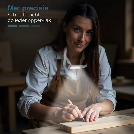 Maullin Nekleeslamp - Neklamp - Leeslampje voor Boek - voor in Bed - Neklampje voor Haakwerk - Boeklampje & Nekleeslamp - Oplaadbaar - Flexibel - Wit — afbeelding 5