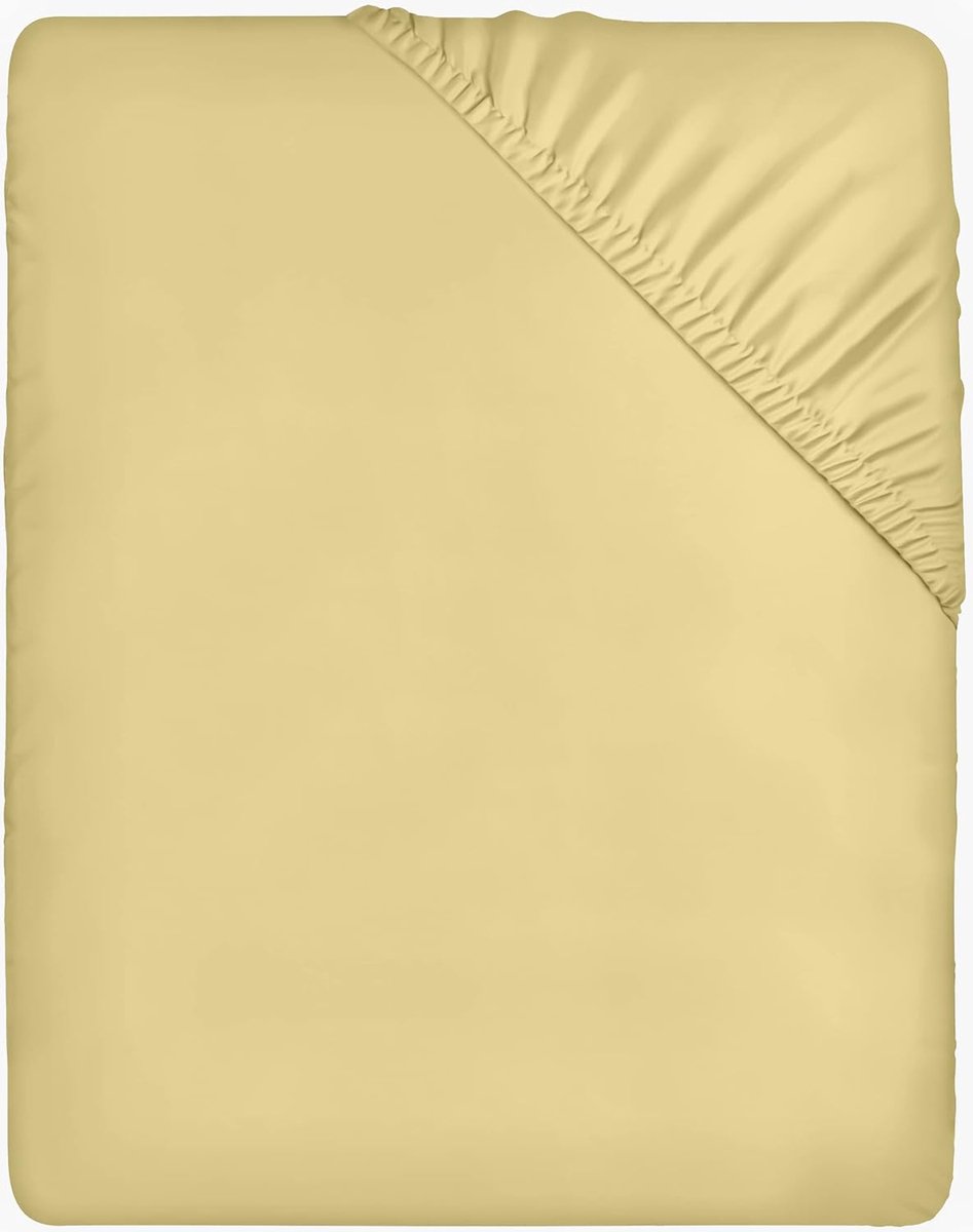 Azalia Hoeslaken 90x200cm - geel - geborsteld polyester microvezel hoeslaken - 35 cm diepe zak