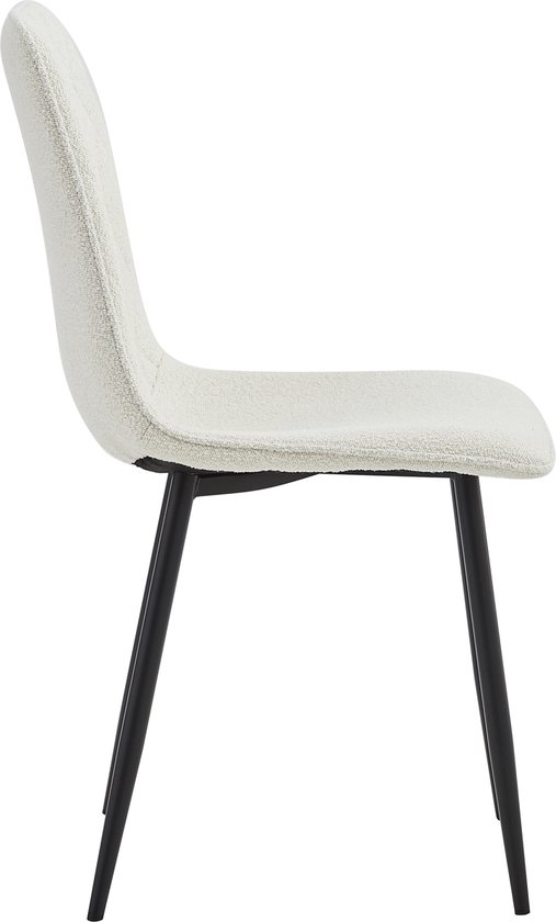 Colenis® - Chaise de salle à manger Elise - Lot de 4 - Wit - Bouclé - Industriel