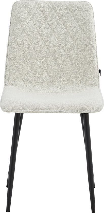 Colenis® - Chaise de salle à manger Elise - Lot de 4 - Wit - Bouclé - Industriel