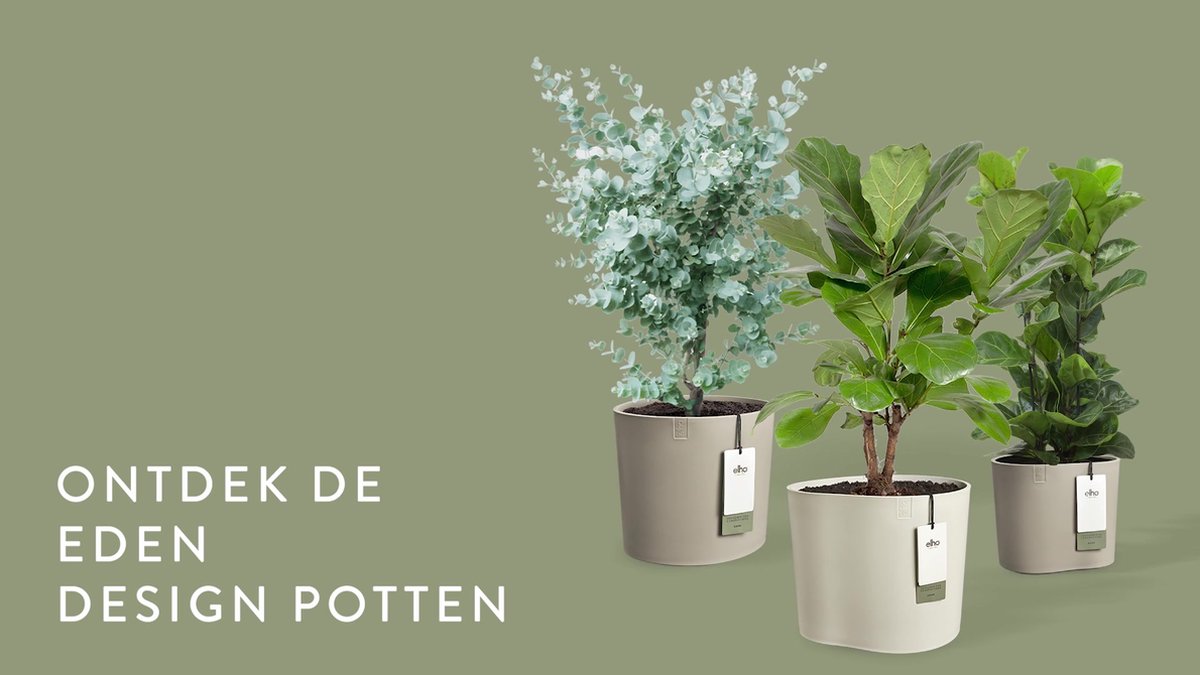 Pot De Fleurs Extérieur Elho Greenville Rond - Lot De 2, 30 Cm, Noir, Plastique Recyclé - 9