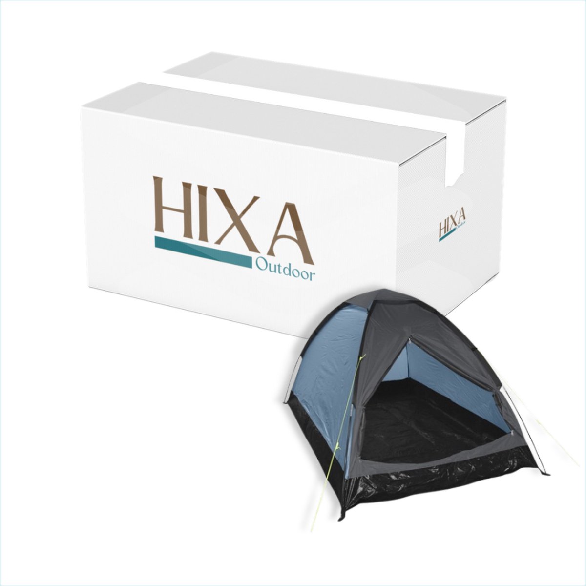 HIXA Tent - 1 Persoons - festivaltent - Blauw - Glow In The Dark - 200x120x100 cm - Polyester – foto 5
