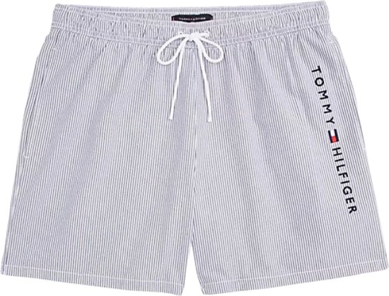 Short de bain Medium long à rayures pour homme Tommy Hilfiger - White - Taille L