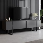 Luxe T Meuble TV | 100 % MÉLAMINE | Anthracite, Noir - Asir Group - Armoires de salon - Anthracite - Mélamine - Armoires de salon