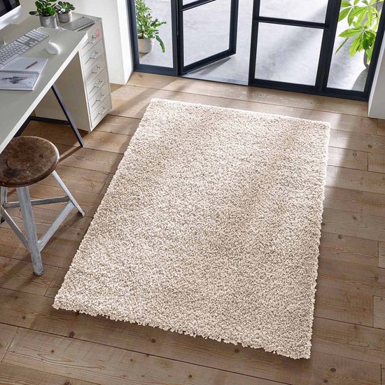 Zacht hoogpolig vloerkleed - Carvy Curves Taupe