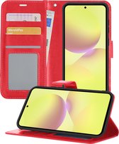 Hoesje - Met Pasjeshouder - Geschikt voor Samsung Galaxy A36 - Luxe Bookcase Portemonee - Flip Case - Kunstleer Book Case - Flipcase - Book Cover - Walletcase - Portemonneehoes - Telefoonhoesjes - Rood