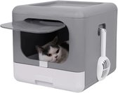 Mygroot - Zelfreinigende Kattenbak - Automatische kattenbak - Kattenbak Zelfreinigend - XXL - Met lade - Grijs