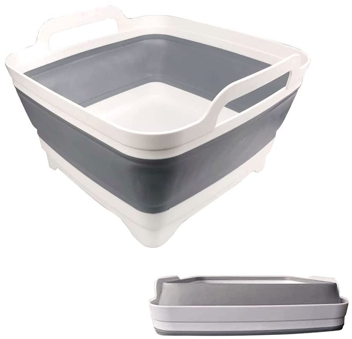 My Ninki ® Faltbare Multifunctionele Opvouwbare Kom met Handgrepen en Afvoerstop, 9 Liter Capaciteit, Ideaal voor Camping en Keuken