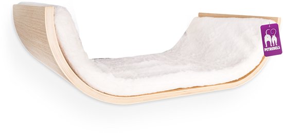 Petrebels Wandmeubel wandmontage Klimmuur Kat - Kattenmuur Curve 70-Rusty Oak - 70 x 20 x 35 cm