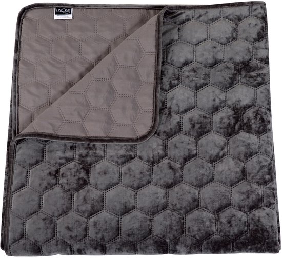 Unique Living Peggy - Couvre-lit - Simple - 170x220 cm - Gris foncé