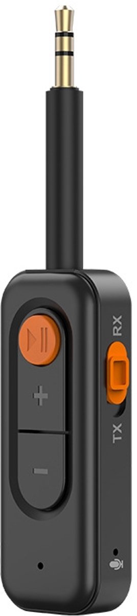 Bluetooth 5.4 audio transmitter en receiver - o.a. voor verbinden Airpods, koptelefoon en speaker - 3.5mm jack AUX - 10 uur batterij - speaker - bluetooth zender en ontvanger - auto draadloos - zwart
