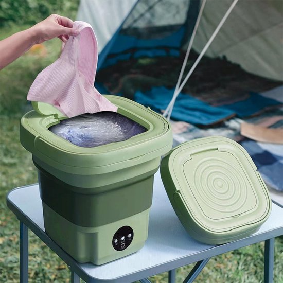 Aqua Laser Mini-wasmachine | Camping-wasmachine | Draagbare mini-wasmachine | Studenten Wasmachine | groen