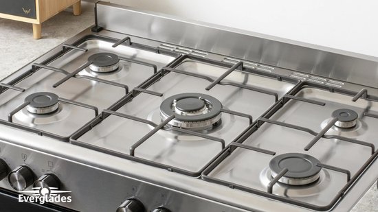 Everglades EVCK9011 - Gasfornuis - RVS - 90CM - 96 Liter - 6 Ovenstanden - Wokbrander - Timer - 5 Jaar Garantie