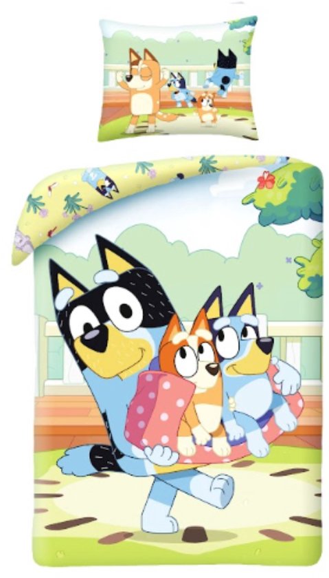Bluey Dekbedovertrek - 140 x 200 cm - Polyester - Meerkleurig