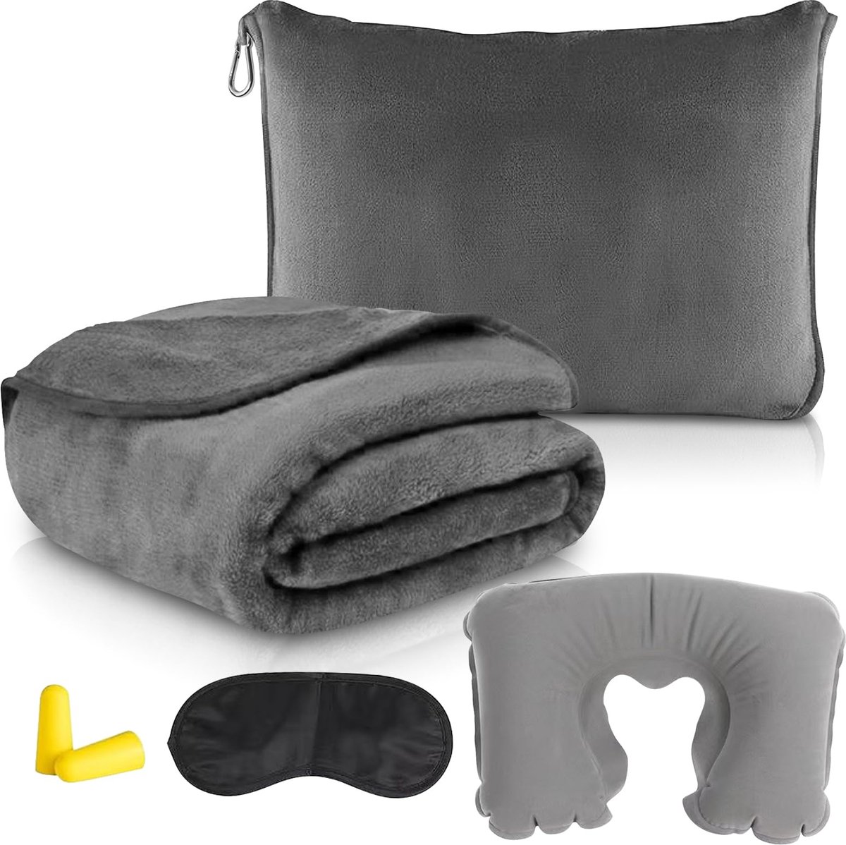 My Ninki ® Ultieme Luxe Reisdeken en Kussen Combinatie voor Comfortabel Reizen en Ontspanning Thuis
