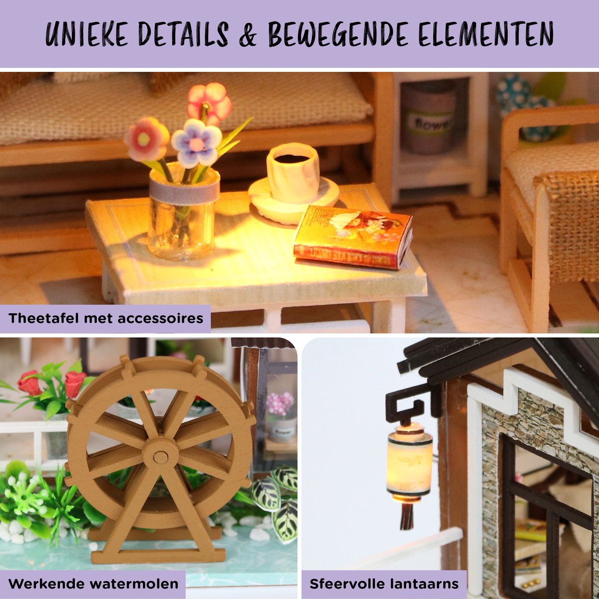 Bouwpakket Groot Japan - Volwassenen & Kinderen - Houten Poppenhuis - DIY - Hobby - Knutselen - Crafts&Co — afbeelding 9