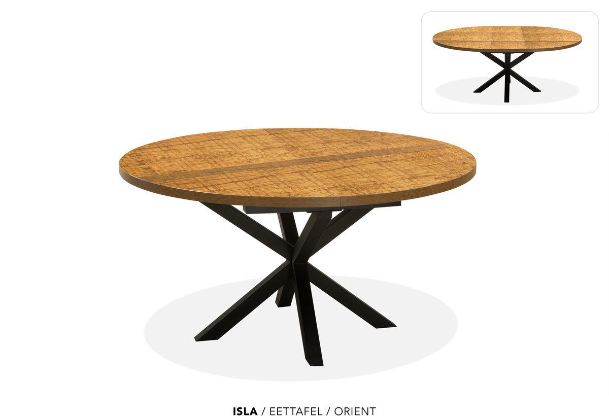Maxfurn - Ronde uitschuiftafel 130/170 | Zeer krasvast | Kleur: Orient