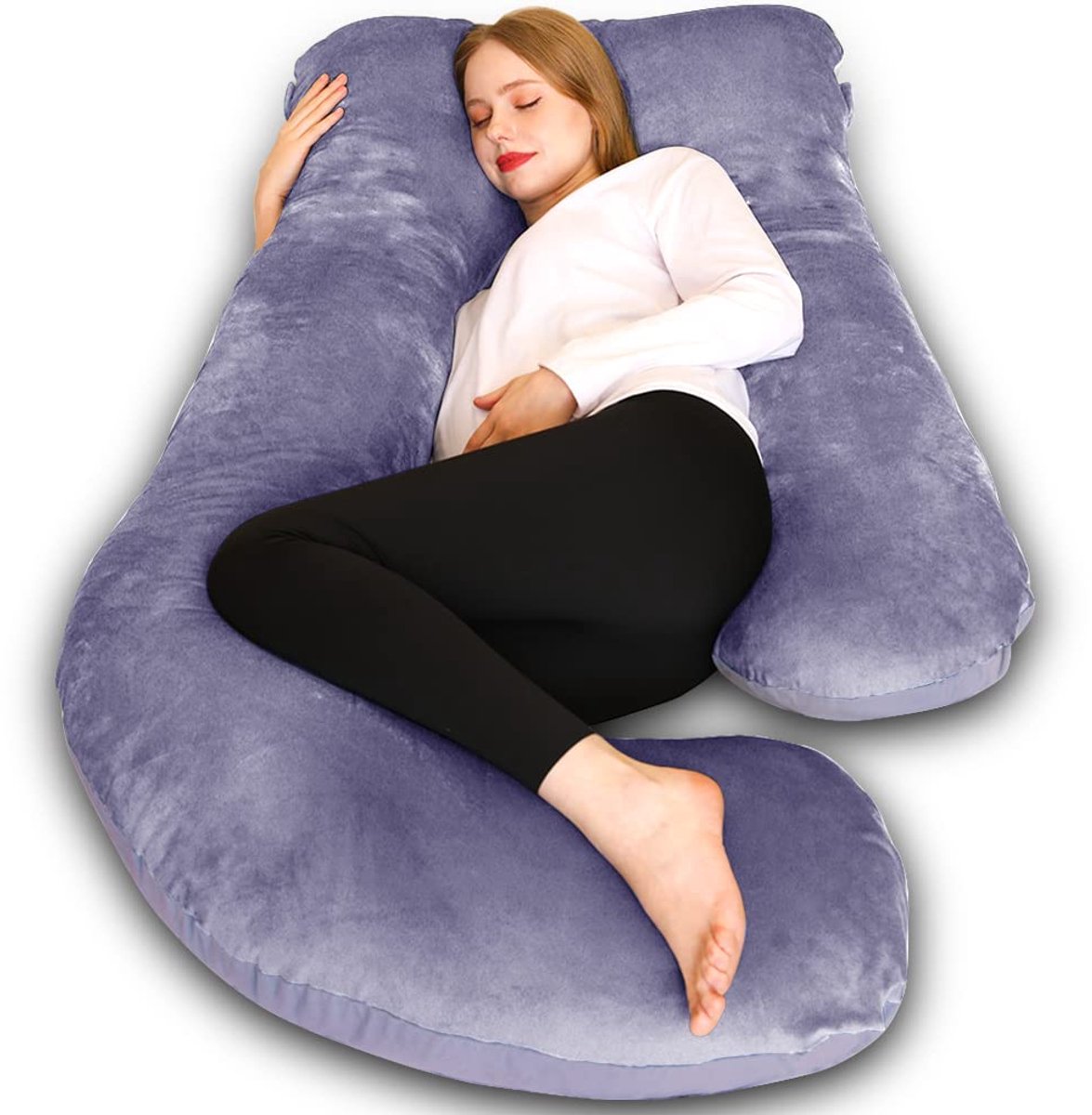 My Ninki ® Ergonomisch J-vormig Zwangerschaps- en Voedingskussen voor Optimale Ondersteuning en Comfort