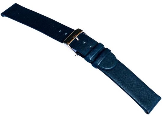 bracelet de montre-20mm-cuir véritable-bleu-droit-doux -plat-20mm