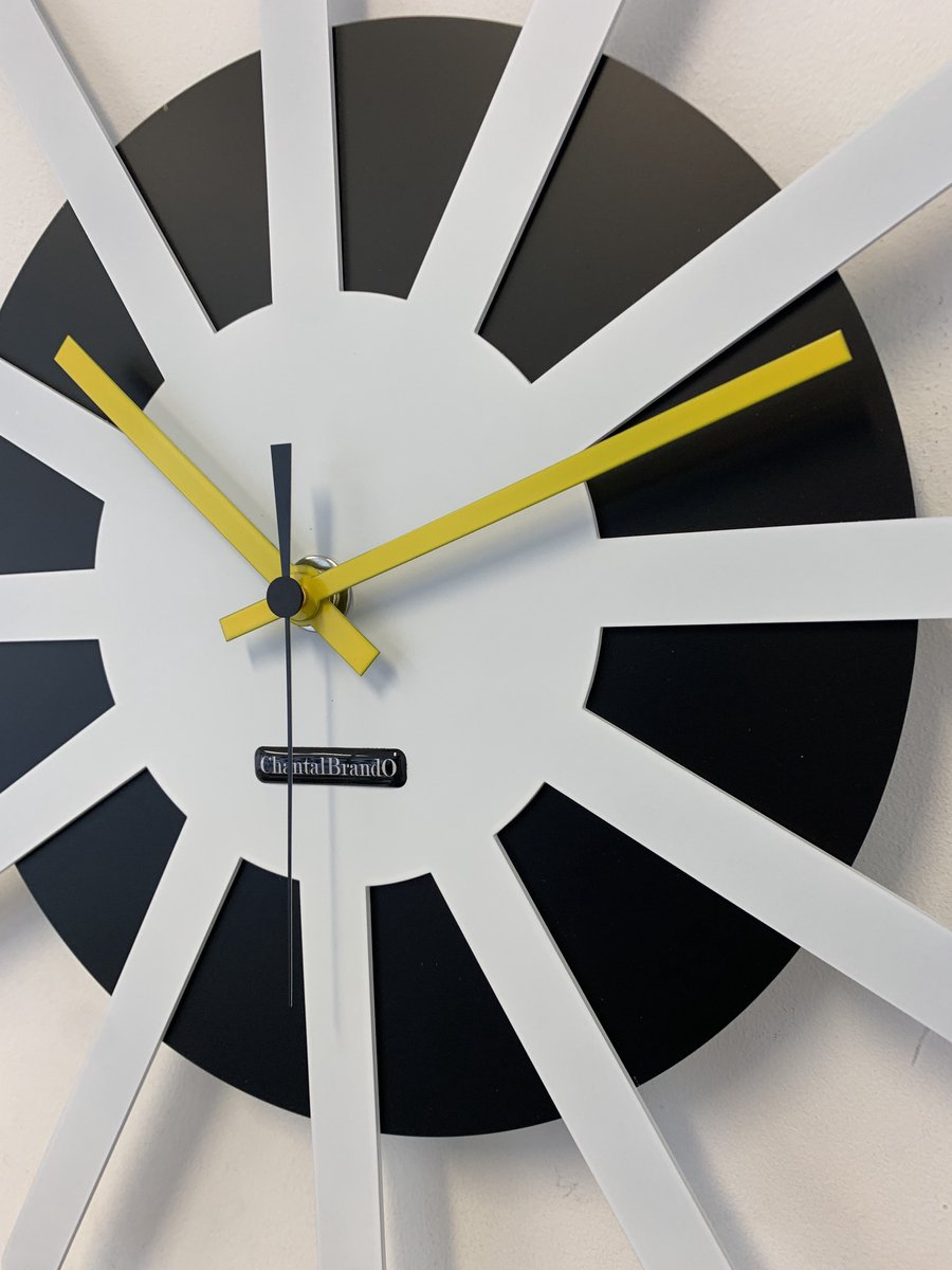 MOSACLOCK * ETOILE BLANC & NOIR ** Wandklok Modern Industrieel Design **
