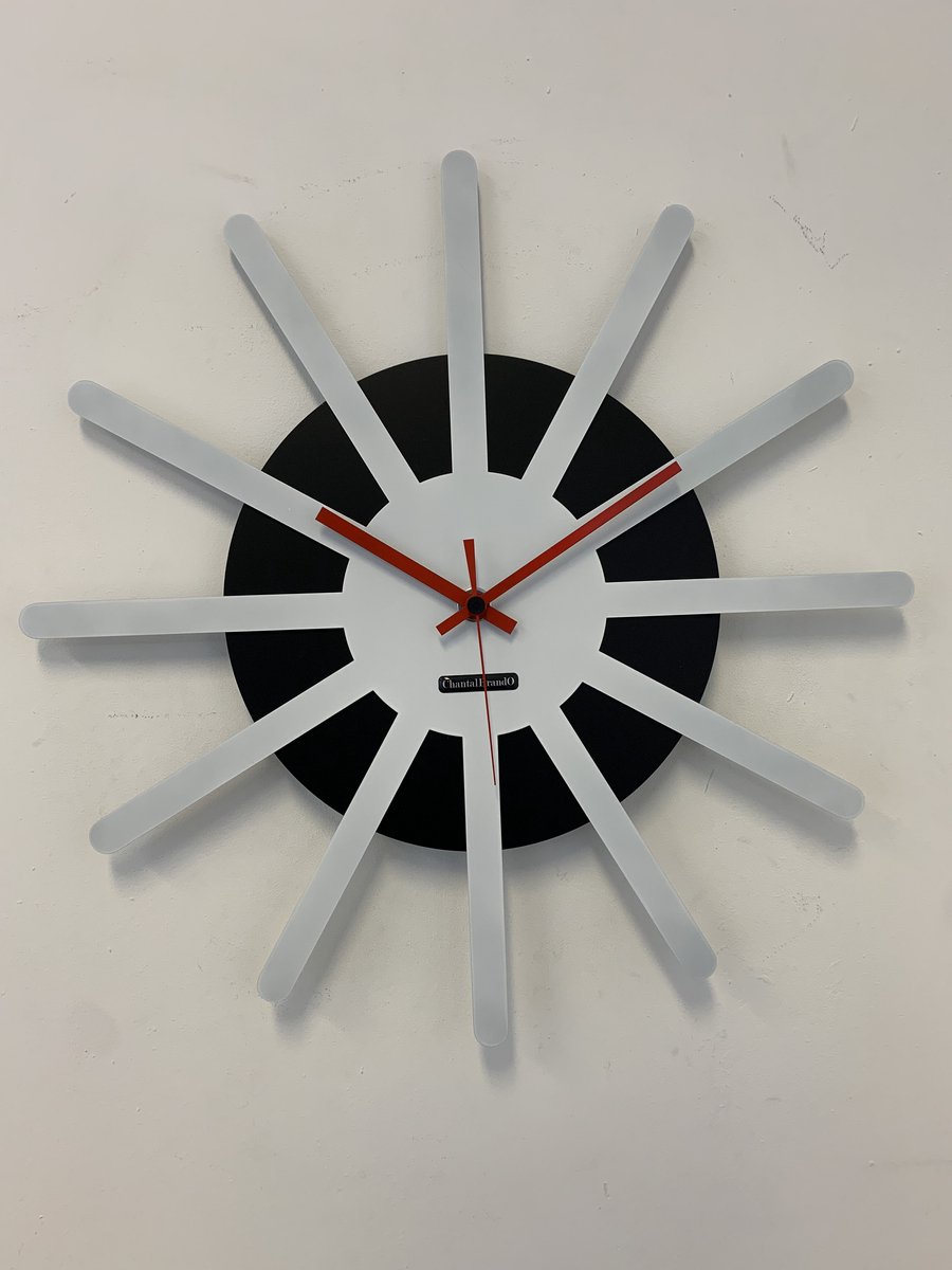 MOSACLOCK * ETOILE BLANC & NOIR ** Wandklok Modern Industrieel Design **