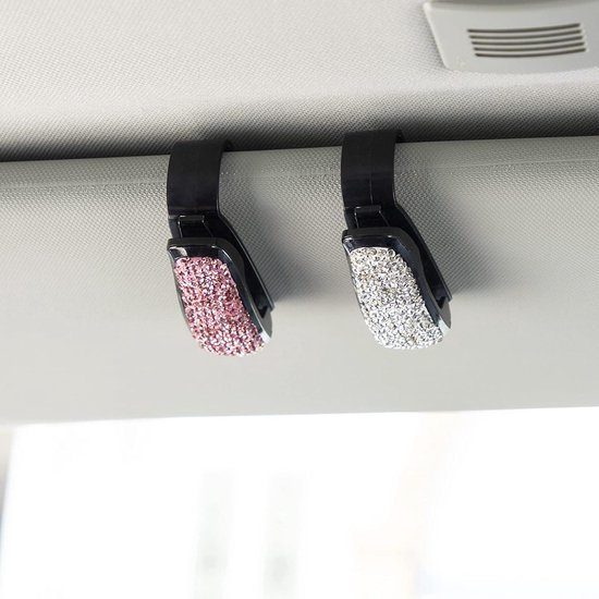 Brillenhouder voor in de auto, zonnebrilhouder met bling