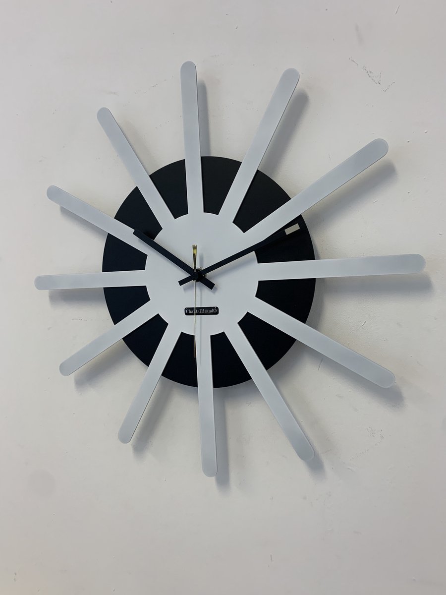 MOSACLOCK * ETOILE BLANC & NOIR ** Wandklok Modern Industrieel Design **