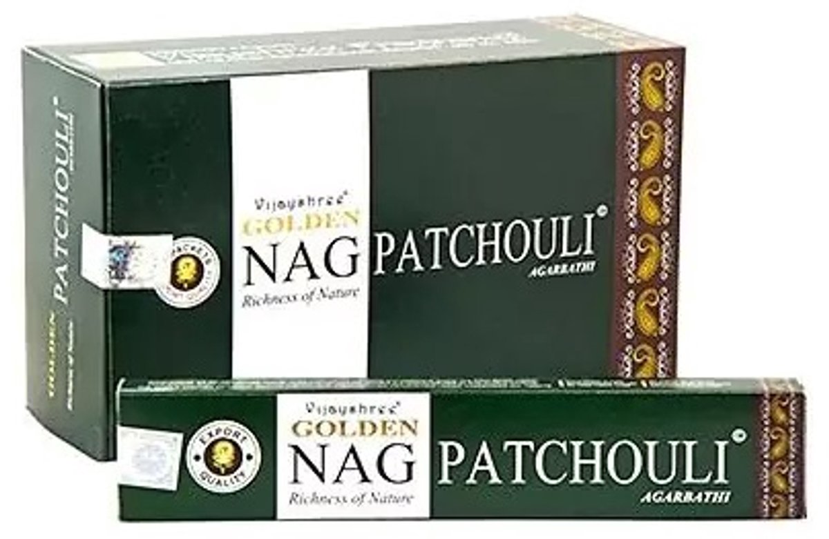 Goedkoopste Golden Nag Patchouli Wierook - 12 pakjes van á 15 gram
