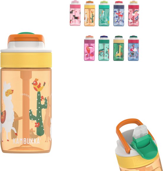 Bouteille pour enfants Kambukka Lagoon 400 ml Parade mexicaine - avec paille intégrée - bouteille pour enfants - gobelet pour l'école