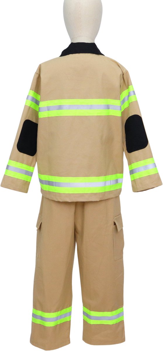 Joya Kids® Brandweer kostuum kind Bruin Geel | Brandweerpak kinderen | Carnavalskleding | Carnaval kostuum | Jongen | Maat M | 5 tot 6 jaar — afbeelding 7