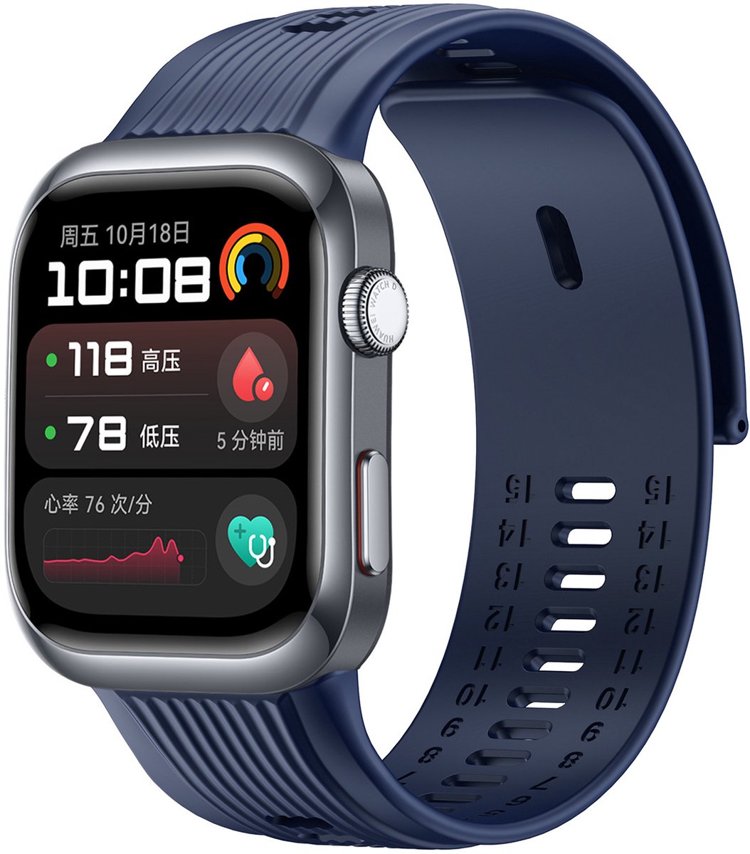 Strap-it Smartwatch siliconen bandje - geschikt voor de Huawei Watch D2 (donkerblauw)