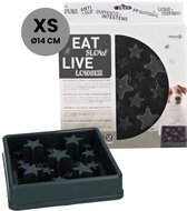 Eat Slow Live Longer Star Voerbak XS – Ø 14 cm - Anti-schrok voerbak – Slow feeder voor honden – Anti-slip – Geschikt voor de kleinere hond - Grijs