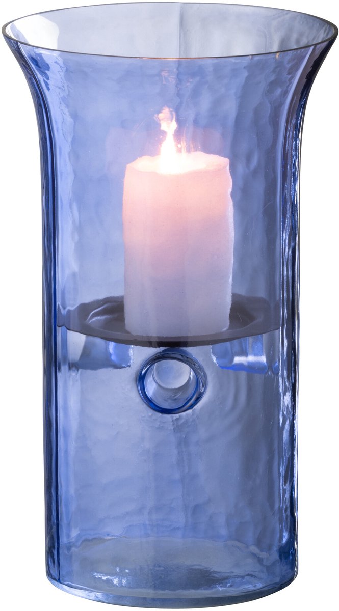 J-Line windlicht Tarifa Smal - glas - donkerblauw - small