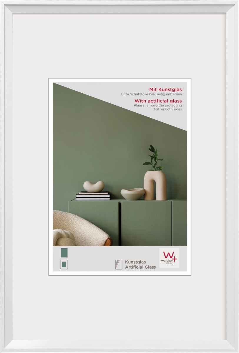 Walther Desire - Kunststof lijst - Fotoformaat 40x60 cm - Kunstglas - Wit