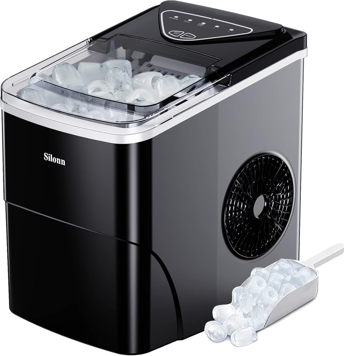 Bullet Ice Machine voor Thuis & Kantoor - 9 Ijsblokjes in 6 Minuten, Zelfreinigend & Inclusief Ijsschep