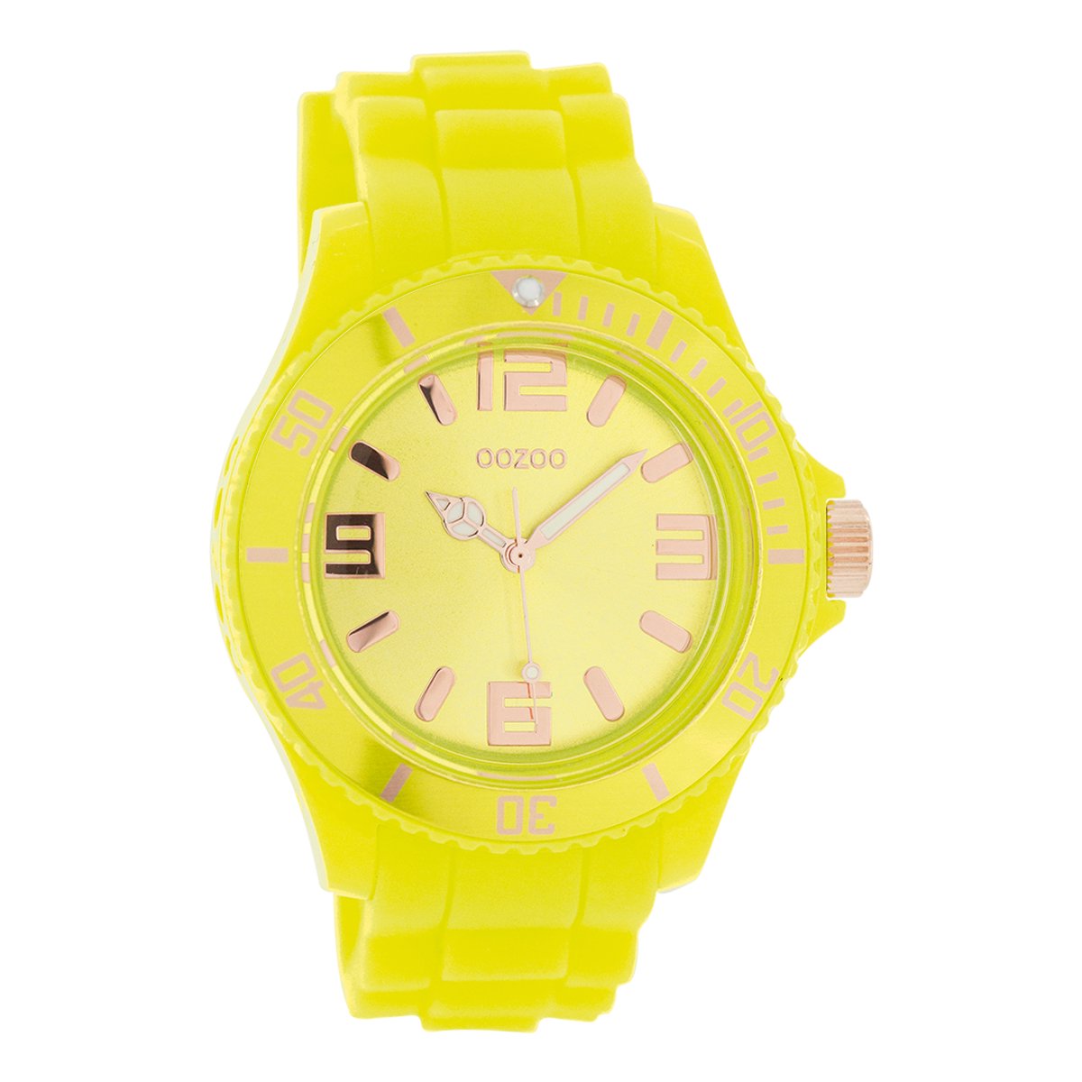 OOZOO Timepieces - Gele horloge met gele rubber band - C5053