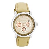 Montres OOZOO - Montre argentée avec bracelet en cuir sable - C7135