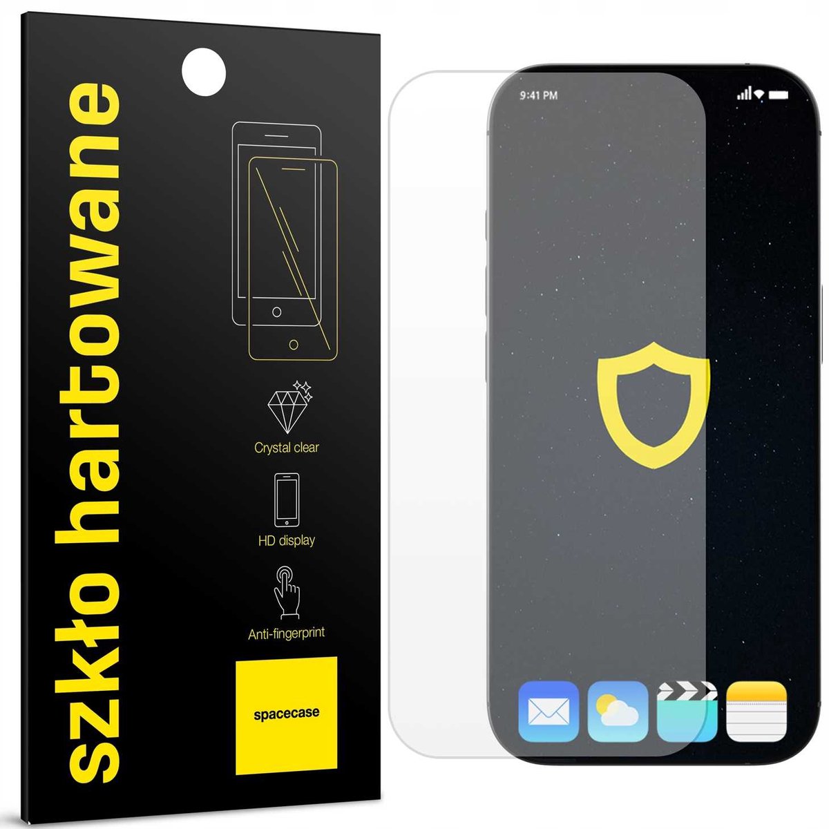 Spacecase Gehard Glas 2.5D Voor Iphone 16 Pro Schermbescherming