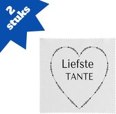 Akyol - liefste tante brillendoekjes - Tante - de liefste tante - verjaardag - cadeautje voor tante - tante artikelen - kado - geschenk - 17,8 bij 17,8 cm - 2 stuks