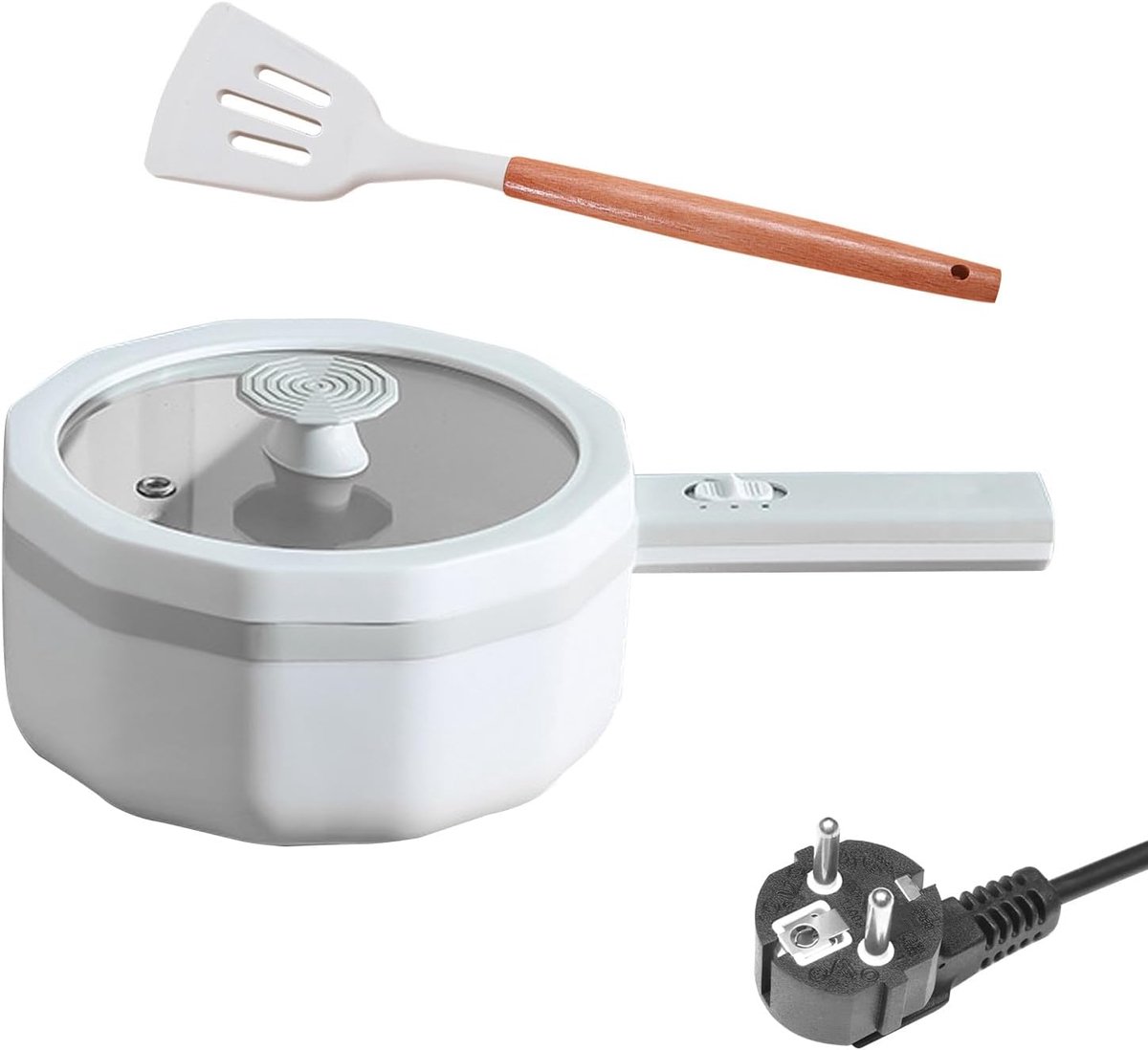 Kookpan 1,5L met Dual Power Control - Elektrische Hot Pot voor Ramen, Pasta en Soep