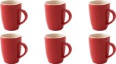 Palmer - Colors - Beker - Mok - 6 stuks - 18 cl - Rood - Porselein - Koffiekopjes