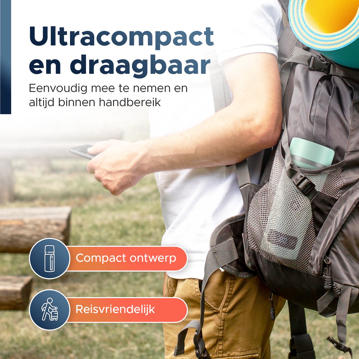 BP® Draagbare Waterkoker - Mini Waterkoker - Kleine Waterkoker - Reis Waterkoker - Camping Waterkoker - Met Temperatuurregeling - Roestvrij Staal - Groen – foto 5
