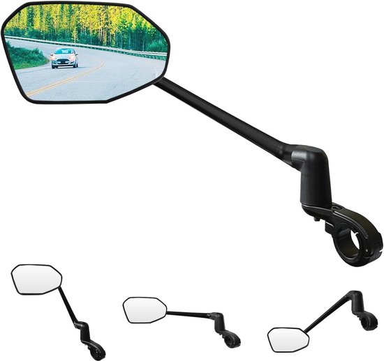 Verstelbare Stuurspiegel Fietsspiegel E-bike Fietsspiegels HD, 2 Stuks Universele Fietsachteruitkijkspiegels, Achteruitkijkspiegel Fietsspiegel, 360° Draaibare Fietsachteruitkijkspiegel Voor E-bike E-scooter Espejos De Bicicleta (links Rechts E-bikes