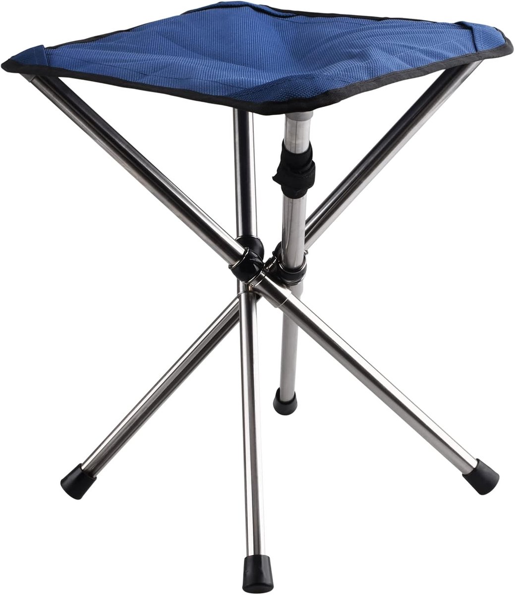 Opvouwbare ontlasting - Campingstoel - Strandstoel - Vouwstoel - Kampeerstoel - Wandelkruk - Opvouwbaar picknicken Stoeltje - Reiskruk - Met Draagtas - Draagbaar - Tot 125kg - Zwart - RVS en Oxford doek - 27*27*30 cm — cadeau in Sport & Outdoor - foto 8